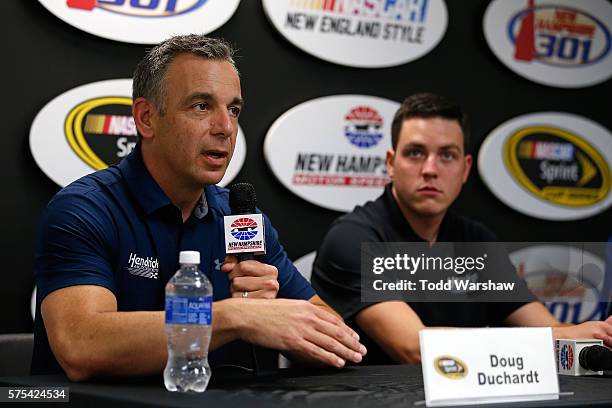 Doug Duchardt, general manager at Hendrick Motorsports, speaks during a press conference prior to practice for the NASCAR Sprint Cup Series New...