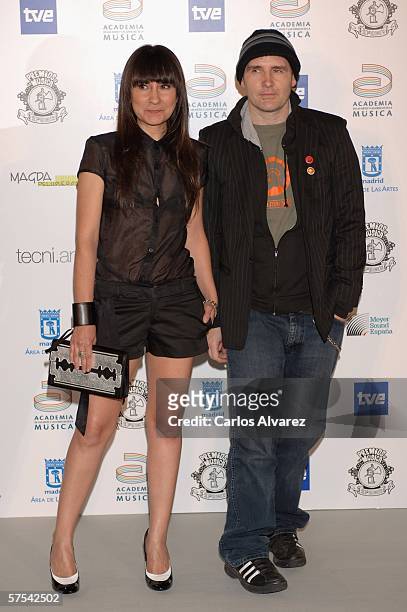 Spanish Singer Eva Amaral and Juan Aguirre attend the Spanish Music Awards at Palacio Municipal de Congresos on May 5, 2006 in Madrid, Spain.