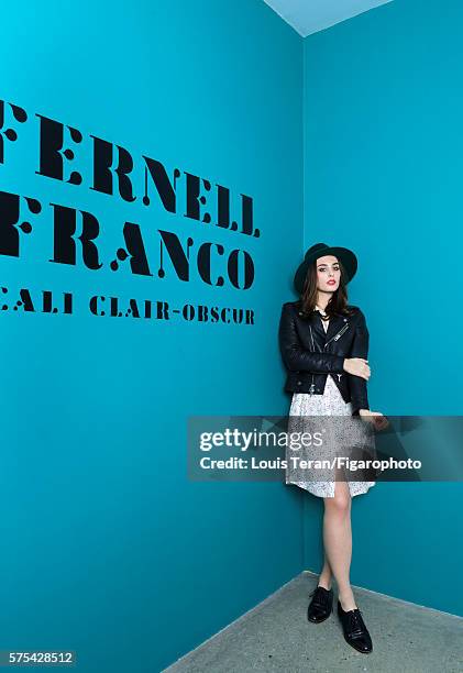 Singer and actress Sophie Auster is photographed for Madame Figaro on March 2, 2016 at Fondation Cartier in Paris, France. Outfit , hat . PUBLISHED...