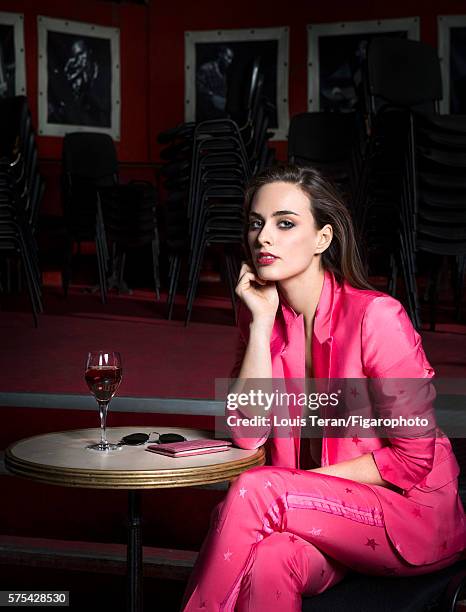 Singer and actress Sophie Auster is photographed for Madame Figaro on March 2, 2016 at New Morning in Paris, France. Clothing . PUBLISHED IMAGE....