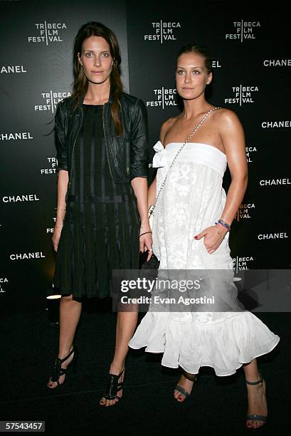 Victoria Traina and her sister Vanessa Traina attend the Chanel Tribeca Film Festival Dinner at Mr. Chow May 5, 2006 in New York City.