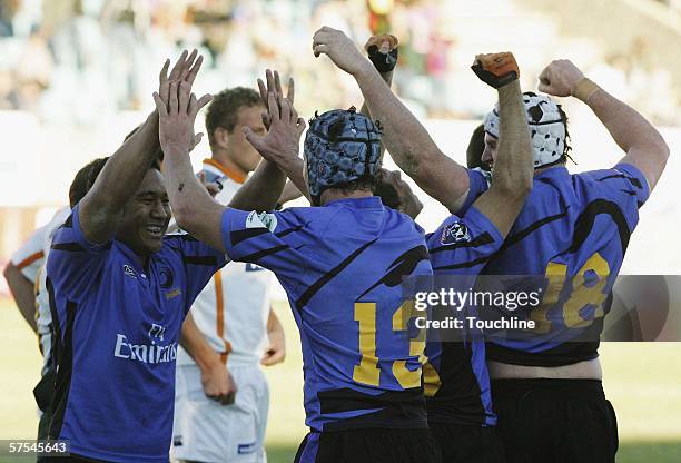 Western Force celebrate their first win during the Super 14 match between Cheetahs and Western Force at Absa Park on May 6, 2006 in Kimberley, South...