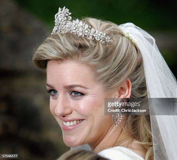 Laura Parker Bowles leaves St Cyriac's Church, Lacock having married Harry Lopes on May 6, 2006 in Wiltshire, England. 26-year old Laura , and...