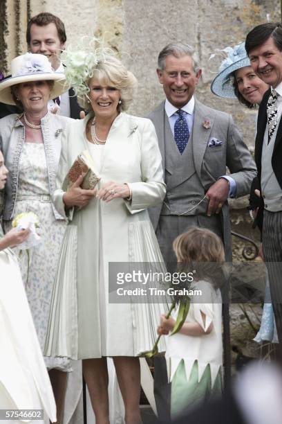 Prince Charles, Prince of Wales and Camilla, Duchess of Cornwall attend the wedding of the Duchess' daughter, Laura Parker-Bowles to Harry Lopes at...