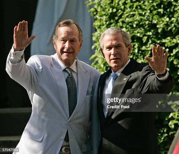 President Bush And Father Attend Family Wedding