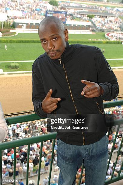 Comedian Dave Chappelle attends 132nd Kentucky Derby from the Jockey Club Suites at Churchill Downs May 6, 2006 in Louisville, Kentucky.