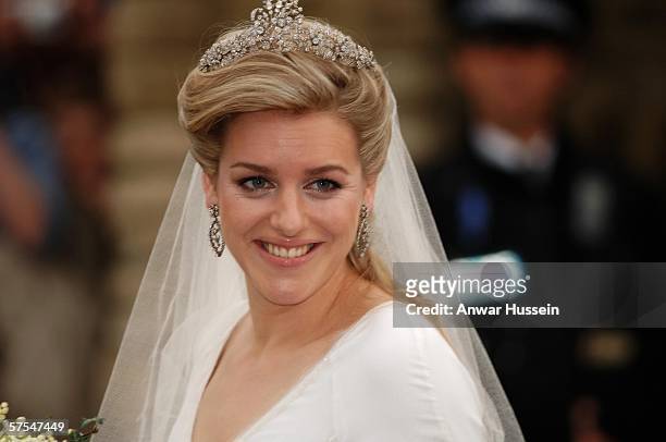 Laura Parker Bowles arrives for her wedding to Harry Lopes at St Cyriac's Church, Lacock on May 6, 2006 in Wiltshire, England. 26-year old Laura ,...