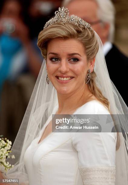 Laura Parker Bowles arrives for her wedding to Harry Lopes at St Cyriac's Church, Lacock on May 6, 2006 in Wiltshire, England. 26-year old Laura ,...