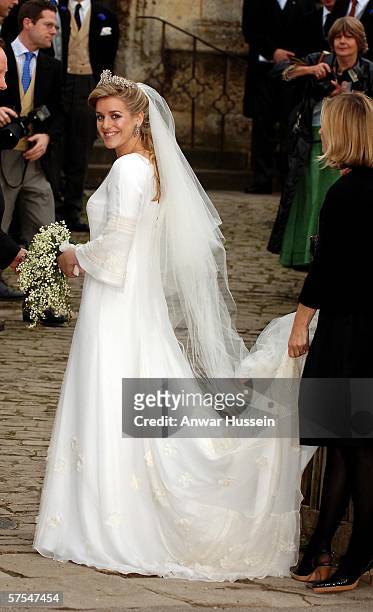 Laura Parker Bowles arrives for her wedding to Harry Lopes at St Cyriac's Church, Lacock on May 6, 2006 in Wiltshire, England. 26-year old Laura ,...