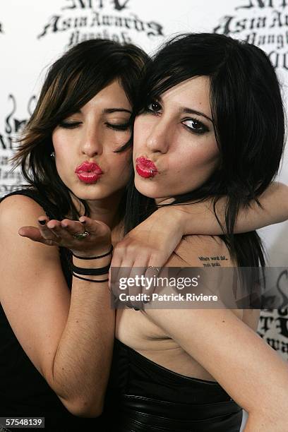 Singers The Veronicas pose in the Awards Room at the MTV Asia Awards Bangkok 2006, the fifth annual MTV Asia Awards, at Siam Paragon on May 6, 2006...