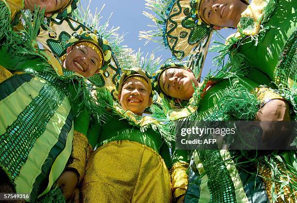 Mandaue, Cebu, PHILIPPINES: Participants at the annual Mantawi Festival in the central Philippine city of Mandaue on the island province of Cebu ham...