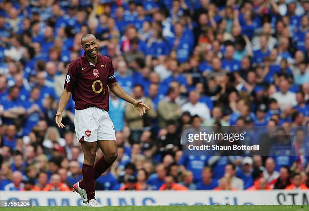 Thierry Henry of Arsenal during the Barclays Premiership match between Arsenal and Wigan Athletic at Highbury on May 7, 2006 in London, England. The...