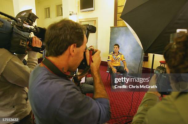 Braith Anasta of City poses for his headshot amongst the media pack during the City team photo session held at the Sydney Cricket Ground May 8, 2006...