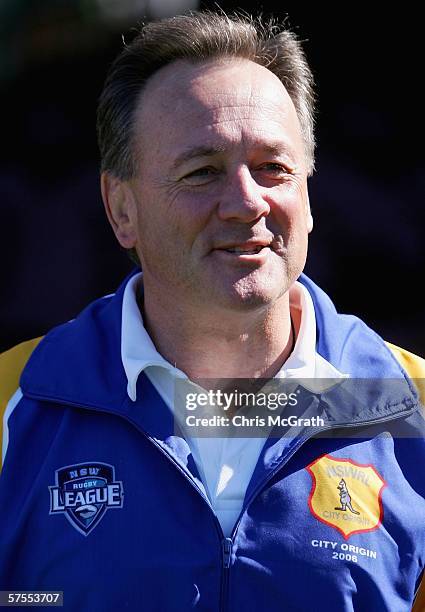 City coach Tim Sheens watches on during the City team photo session held at the Sydney Cricket Ground May 8, 2006 in Sydney, Australia.