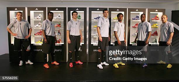 Lukas Podolski, Didier Zokora, Francileudo dos Santos Silva, Marco Babic, Jose Ze Roberto, Sidney Gouvou and Andrej Voronin pose infront of the...