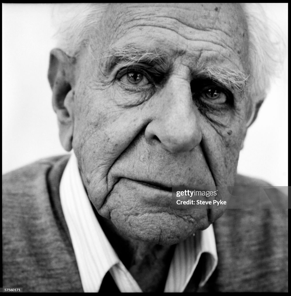 Austrian philosopher Karl Popper, Surrey, 17th May 1990. News Photo
