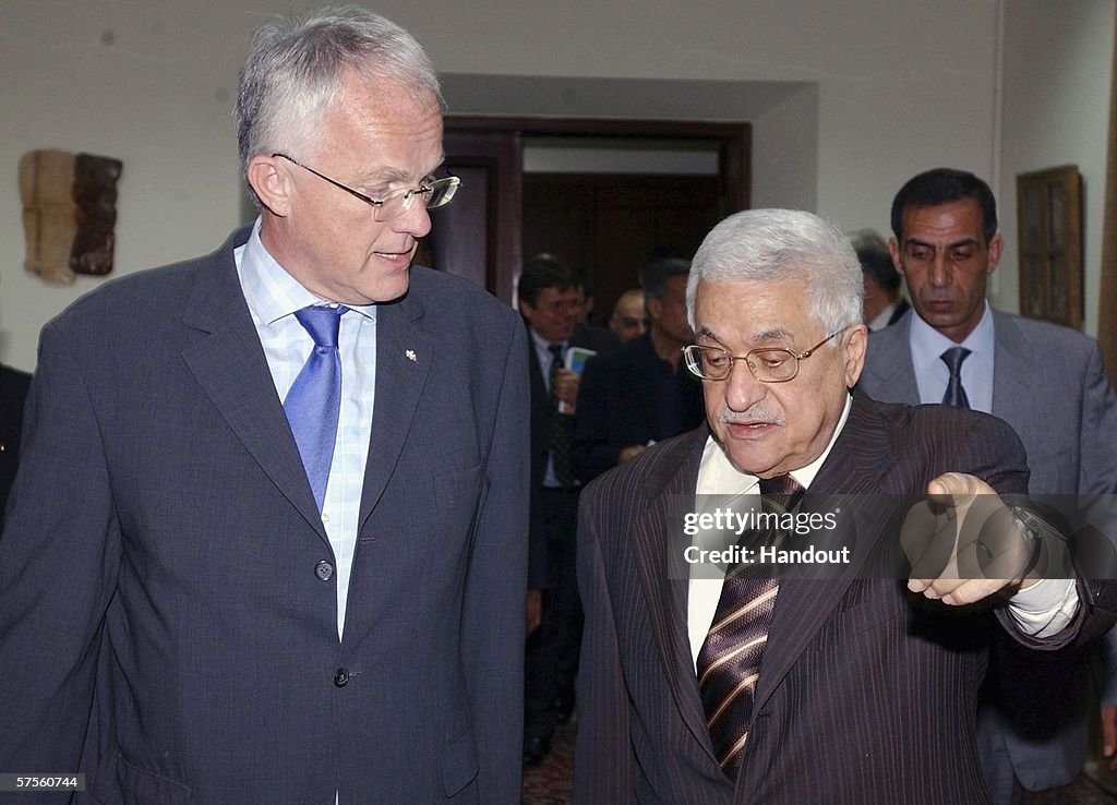 Abbas R In this handout photo from the Palestinian Press Office , Palestinian ...