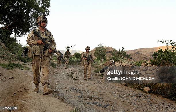 Members of Reconnaissance Platoon, 1st Princess Patricia's Canadian Light Infantry, conduct a patrol from a Forward Operating Base in Northern...