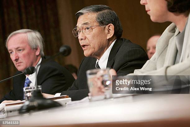 Secretary of Transportation Norman Mineta testifies during a hearing before the Senate Subcommittee on Surface Transportation and Merchant Marine on...