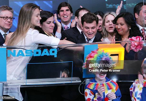 From Project Sunshine model Bar Refaeli, executive director Amy Saperstein, founder Joe Weilgus and NASDAQ VP Maribel Aber attend the NASDAQ closing...