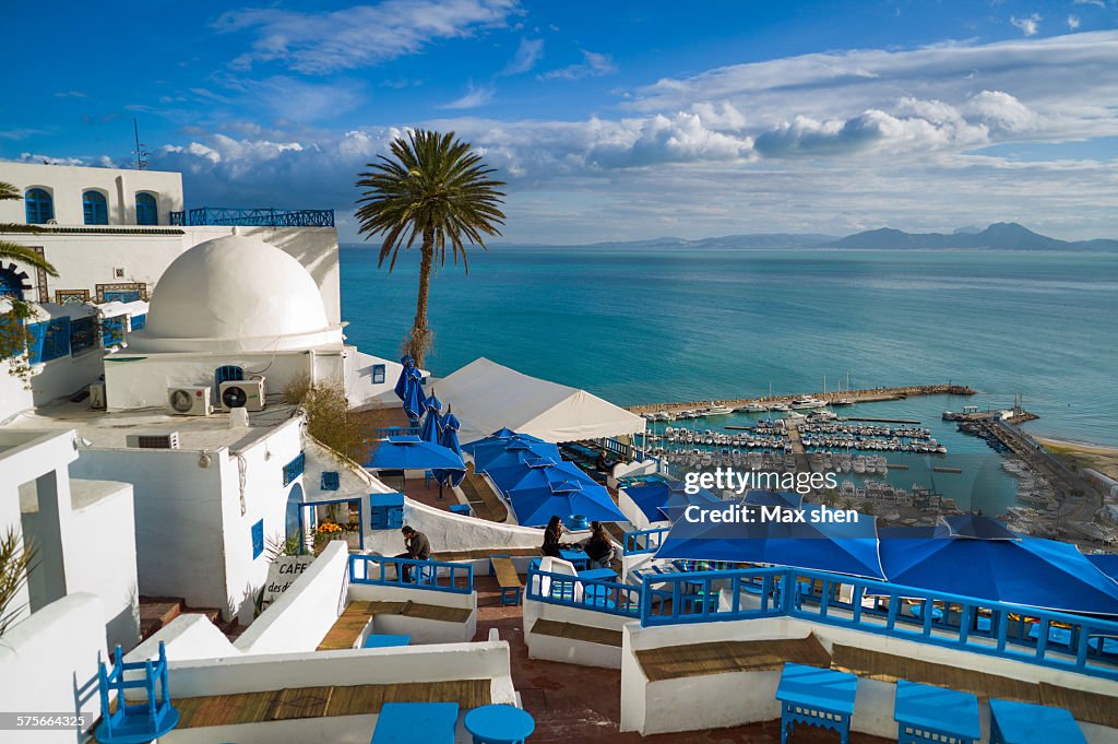 Scenic view at the town of Sidi Bou Said