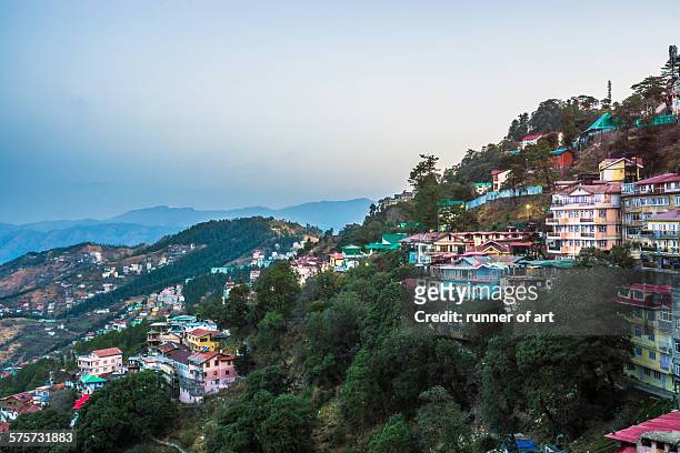 morning view of shimla - shimla stock pictures, royalty-free photos & images