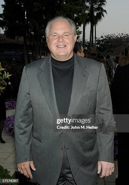 Rush Limbaugh poses at the House Ear Institute Benefit on May 9, 2006 in Los Angeles, California.