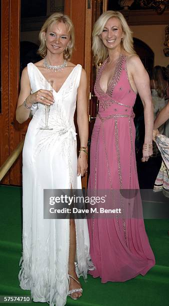 The Countess Of Derby and Jenny Halpern attend the Dream Auction Full Stop party designed to launch NSPCC's There4Me online service, an interactive...