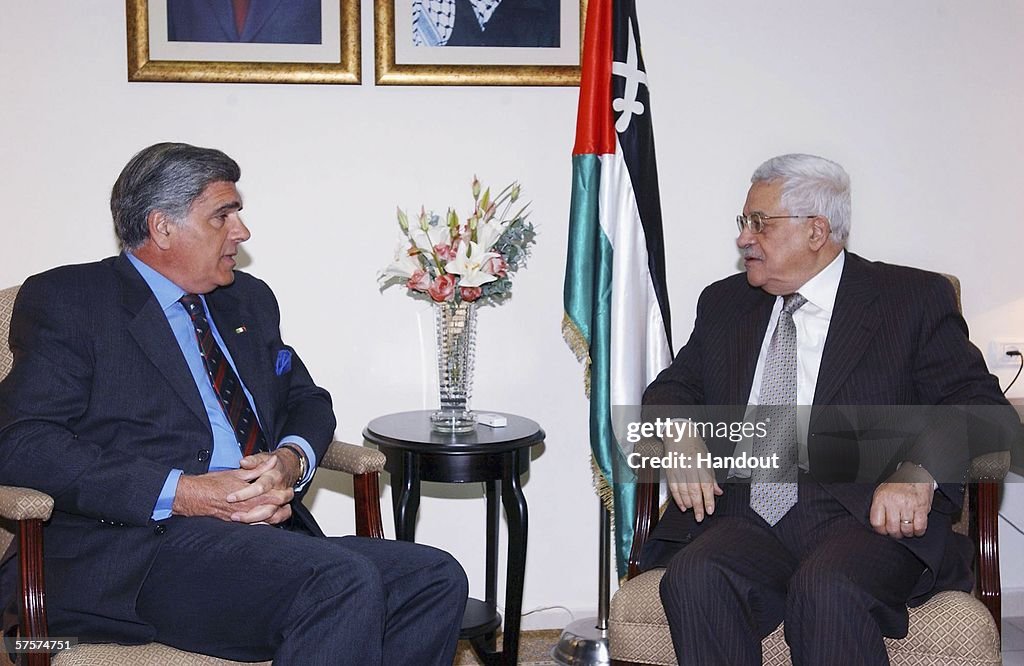 Abbas R In this handout photo from the Palestinian Press Office , Palestinian ...