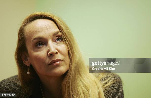 Special guest Jerry Hall attends the launch of the National Association for People Abused in Childhood's national support line, formally opened by...