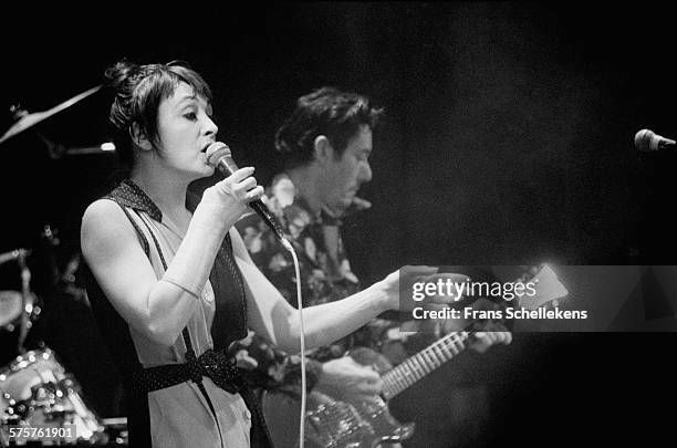 Catherine Ringer, vocal, performs with Les Rita Mitsoukou on March 8th 1994 at the Paradiso in Amsterdam, Netherlands.