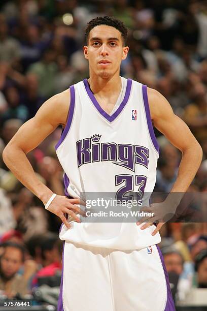 Kevin Martin of the Sacramento Kings gets ready to take on the San Antonio Spurs in game three of the Western Conference Quarterfinals during the...