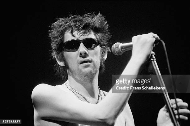 Shane MacGowan, vocal, performs on March 4th 1995 at the Paradiso in Amsterdam, Netherlands.