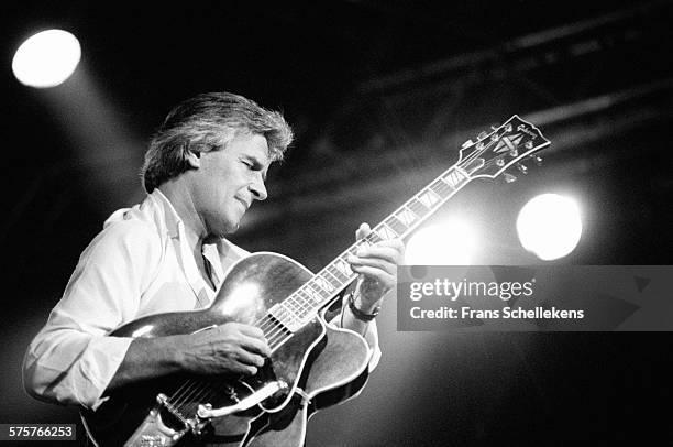 British guitar player John McLaughlin performs on July 16th 1995 at the North Sea Jazz Festival in the Hague, Netherlands.