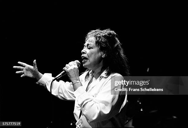 Brazilian singer Marcia Maria performs on October 14th 1997 at the BIM huis in Amsterdam, Netherlands.