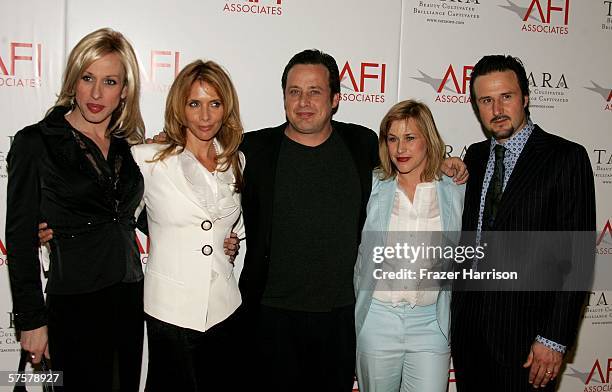 Actors Alexis Arquette, Rosanna Arquette, Richmond Arquette, Patricia Arquette and David Arquette pose as they arrive at AFI Associates luncheon...