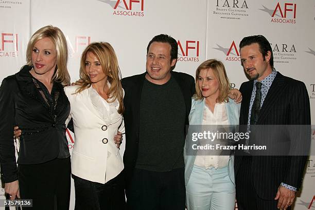 Actors Alexis Arquette, Rosanna Arquette, Richmond Arquette, Patricia Arquette and David Arquette pose as they arrive at AFI Associates luncheon...