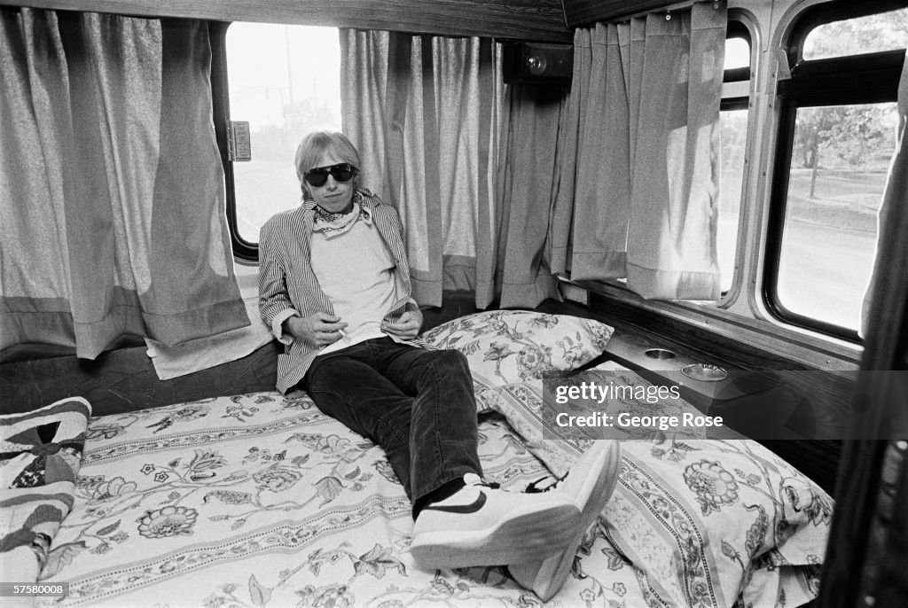 Tom Petty Poses In His Tour Bus