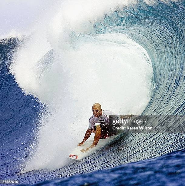 Jake Paterson of Australia competes in round two of the Billabong Pro on May 10, 2006 in Teahupoo, Tahiti.
