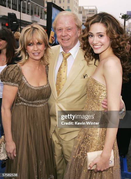 Director Wolfgang Petersen , his wife Maria and actress Emmy Rossum arrive at the premiere of Warner Bros. Pictures' "Poseidon" at Grauman's Chinese...