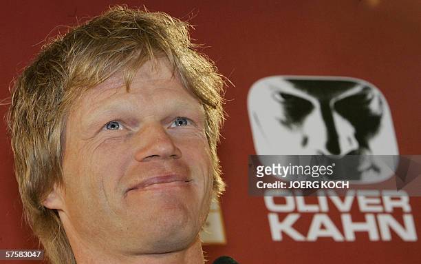 German national team's number two goalkeeper Oliver Kahn poses during an advertising-campaign in Munich, 11 May 2006. Kahn promotes a well-known...