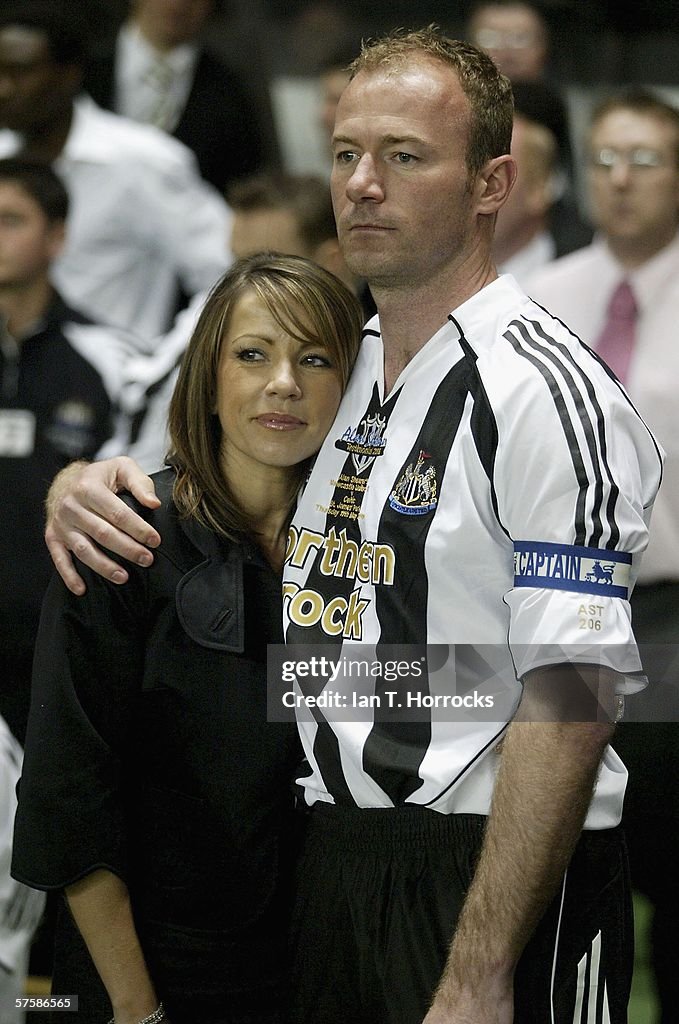 Alan Shearer and his wife Lainya after the Alan Shearer Testimonial