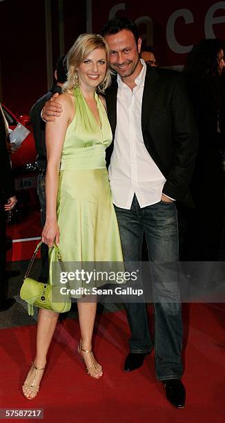 Tanja Buelter and friend Moritz Quiske arrive at the New Faces Award on May 11, 2006 at the Berlin Congress Center in Berlin, Germany.