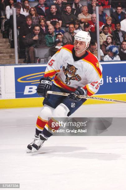Joe Nieuwendyk of the Florida Panthers skates against the Toronto Maple Leafs during the NHL game at Air Canada Centre April 11, 2006 in Toronto,...
