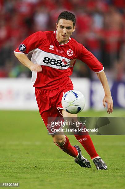 Stewart Downing of Middlesbrough in action during the UEFA Cup final between Middlesbrough FC and Sevilla FC on May 10, 2006 at the PSV Stadion in...