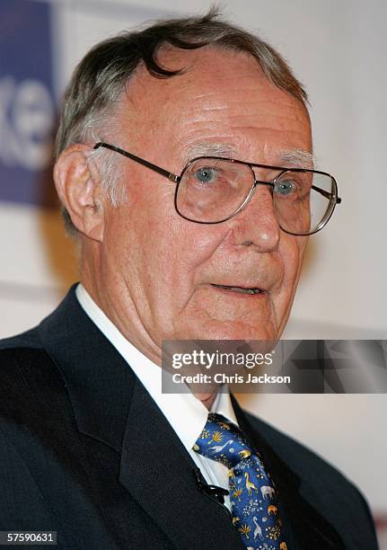 Ingvar Kamprad, founder of IKEA, is seen after being presented the Lifetime Achievment Award by Princess Victoria of Sweden at the Swedish Chamber of...