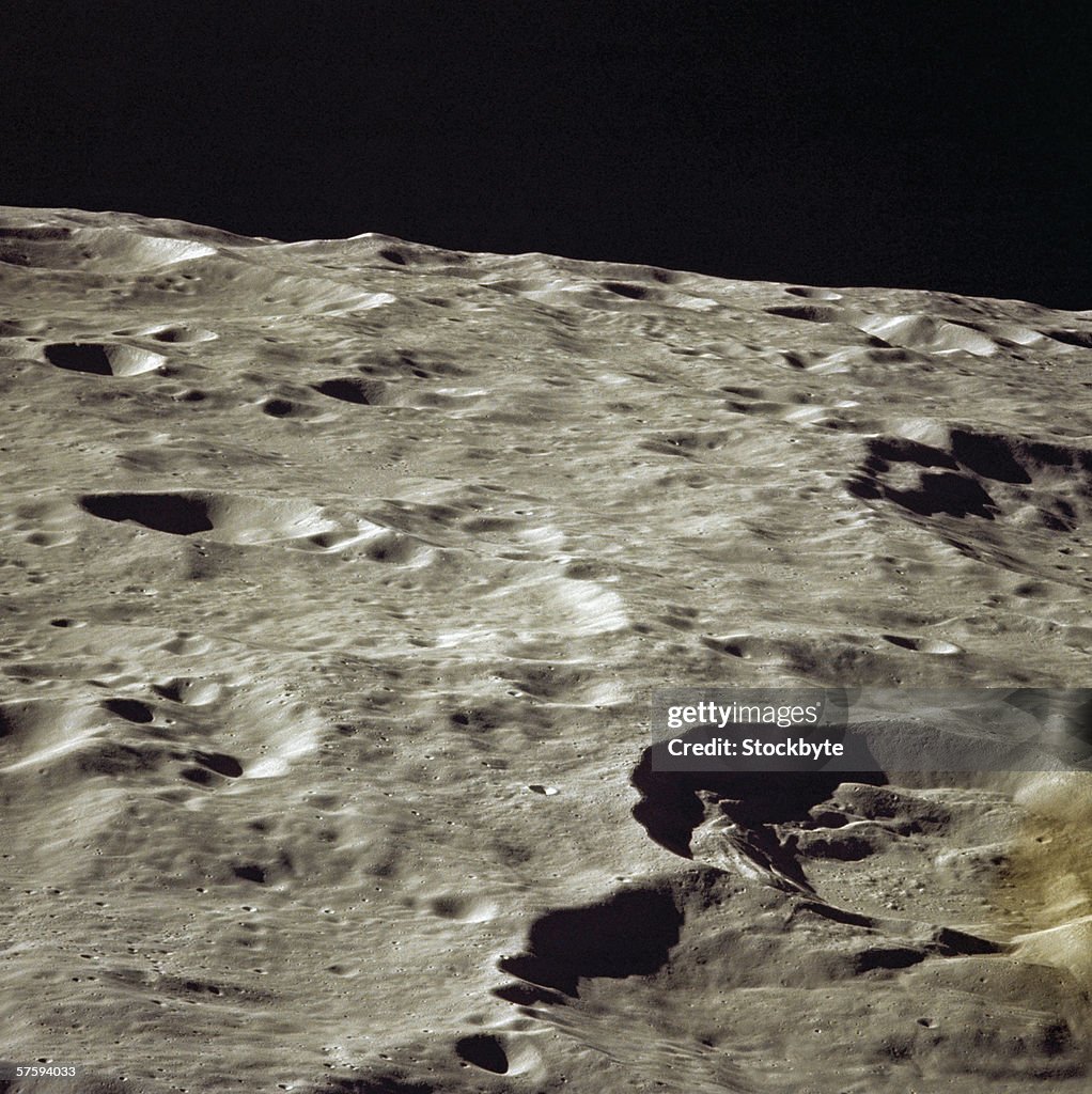 Close-up of the moon's surface