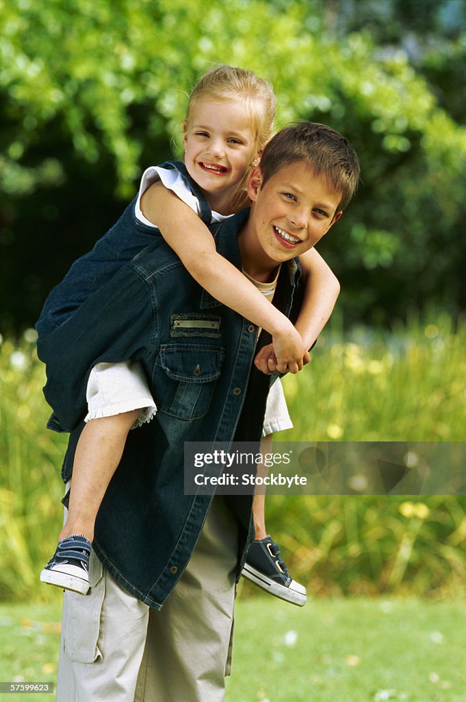 Piggyback ride stock image. Image of happiness, boys - 33996903