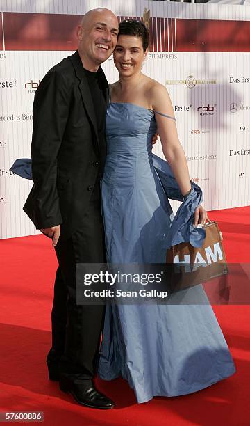 Actor Leon Boden and Birgit Hass arrive at the German Film Awards at the Palais am Funkturm May 12, 2006 in Berlin, Germany.