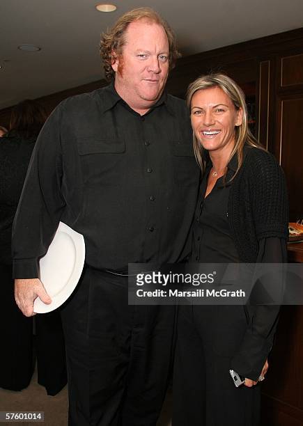 Manager John Carrabino and Vice President of Communications for MaxMara, Kristine Westerby attend MaxMara and Women In Film's luncheon to honor Maria...